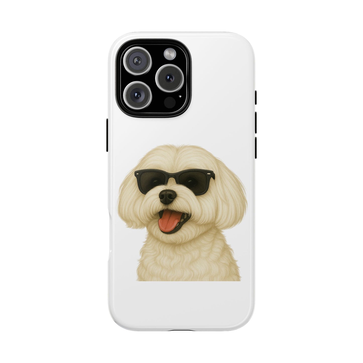 Maltese Wearing Sunglasses - Tough Phone Case