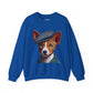 Cute Basenji Pup Wearing Tweed Flat Cap- Adult Crewneck Sweatshirt - Too Cute Pets