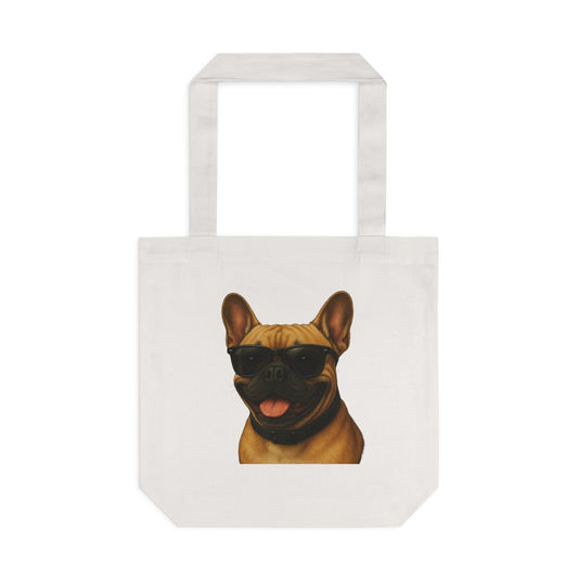 French Bulldog Wearing Sunglasses Cotton Tote Bag