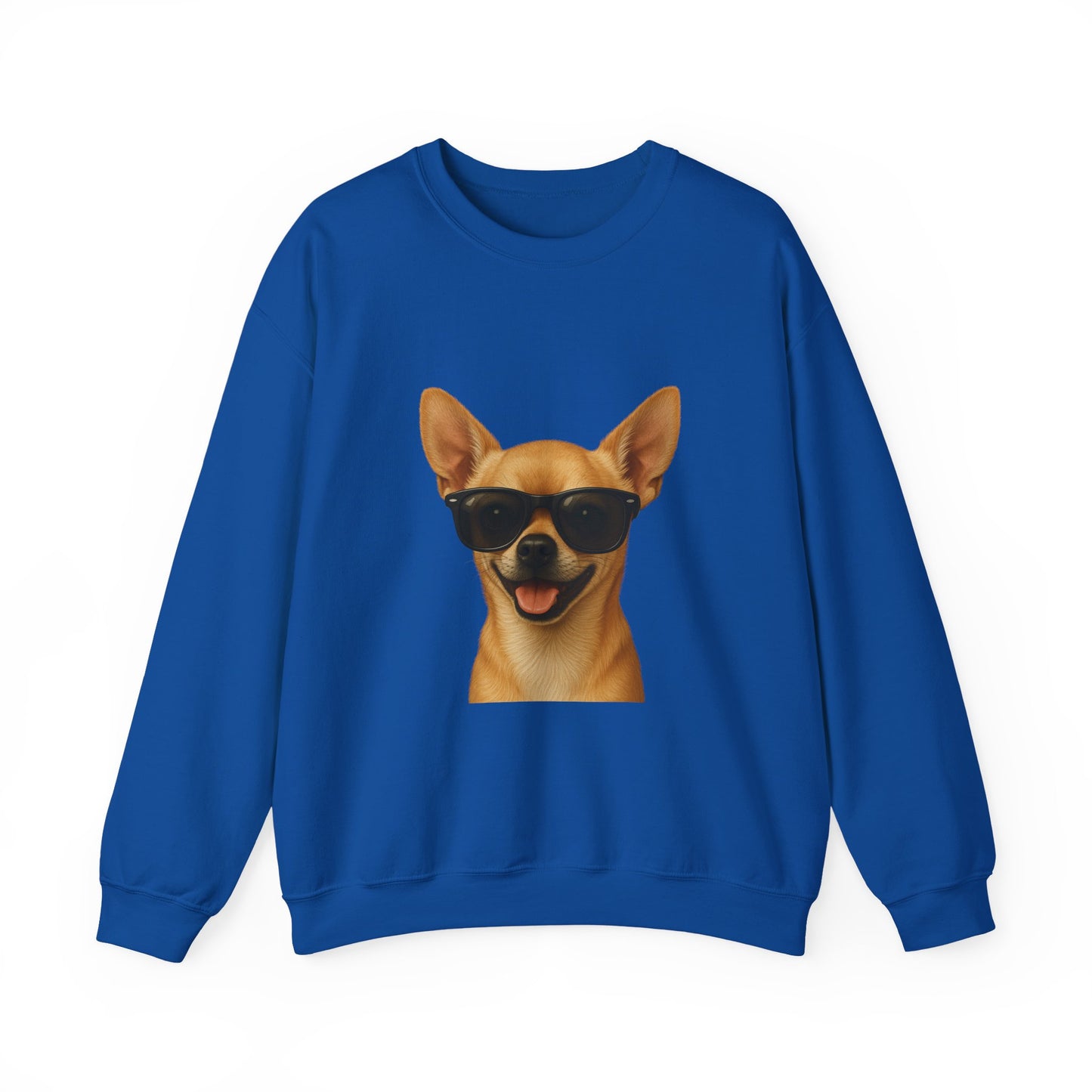 Chihuahua Wearing Sunglasses - Adult Crewneck Sweatshirt