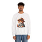 Tabby Cat in Fedora & Suit – Adult Unisex Crewneck Sweatshirt