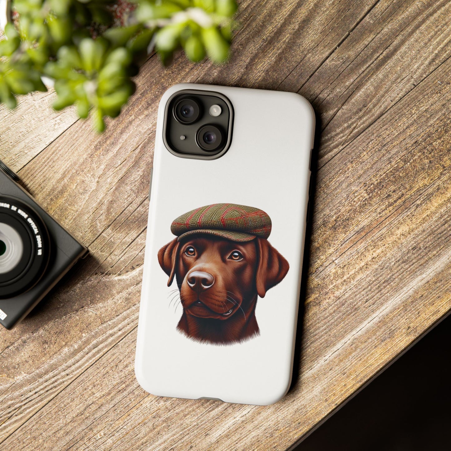 Labrador Wearing a Tweed Flat Cap - Tough Phone Case