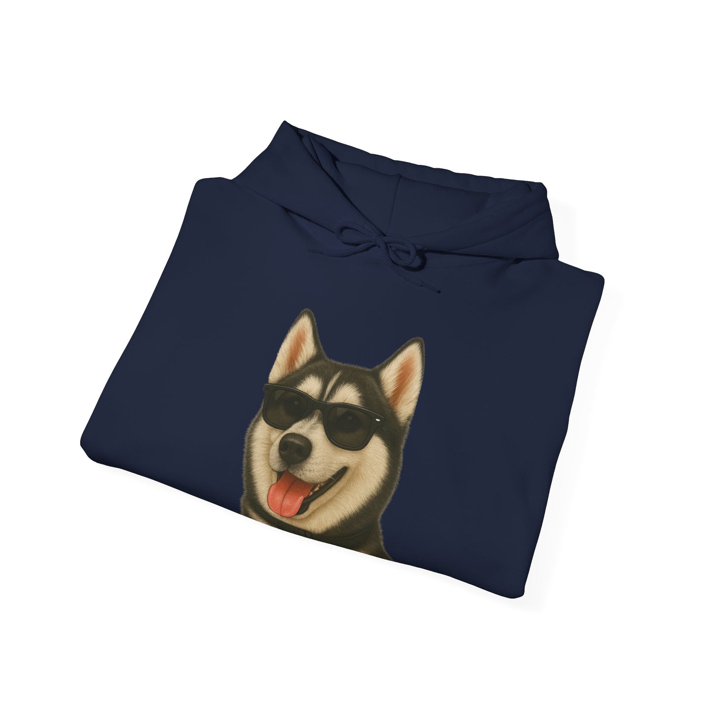 Siberian Husky Wearing Sunglasses - Adult Hoodie