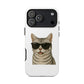 American Shorthair Silver Tabby Wearing Sunglasses - Tough Phone Case