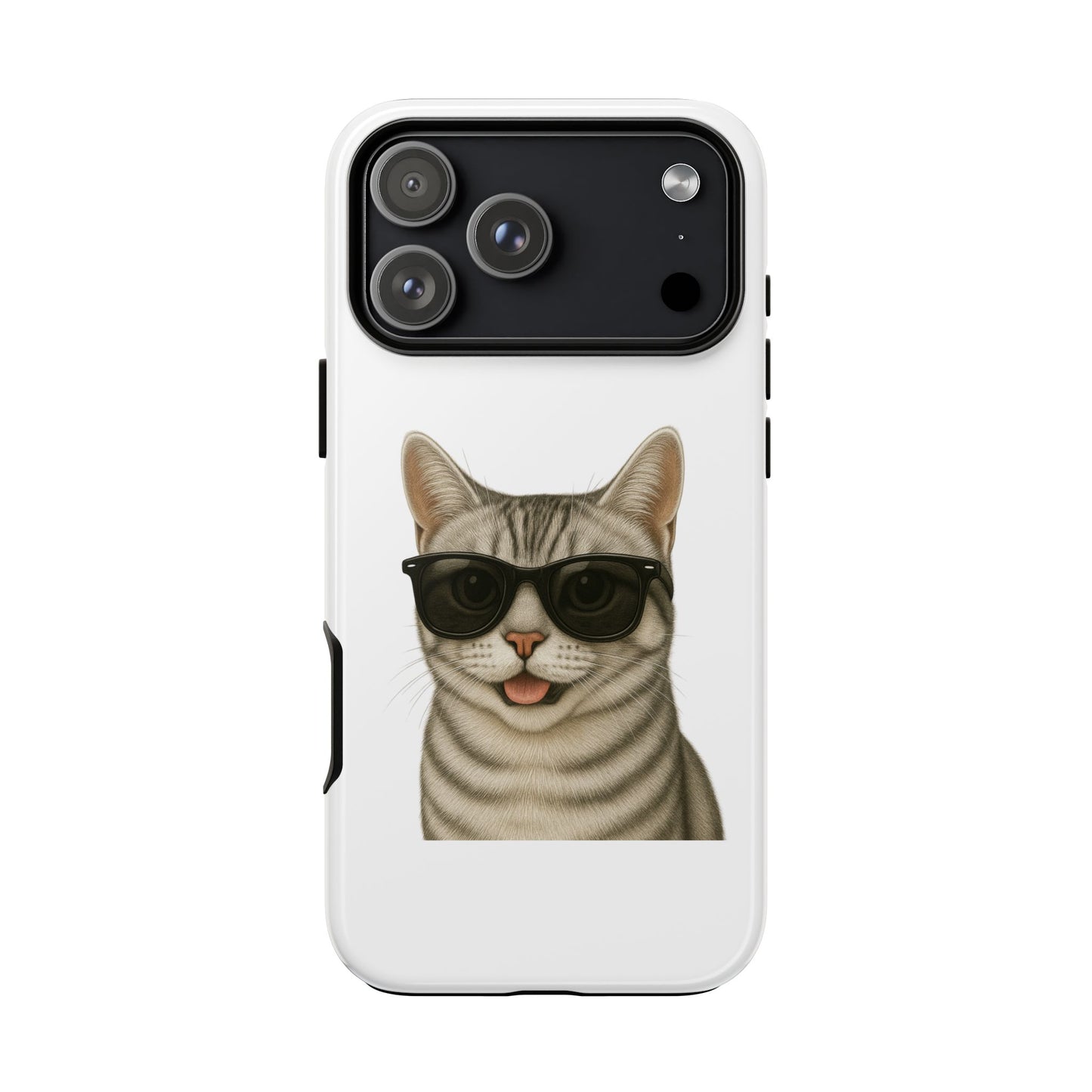 American Shorthair Silver Tabby Wearing Sunglasses - Tough Phone Case