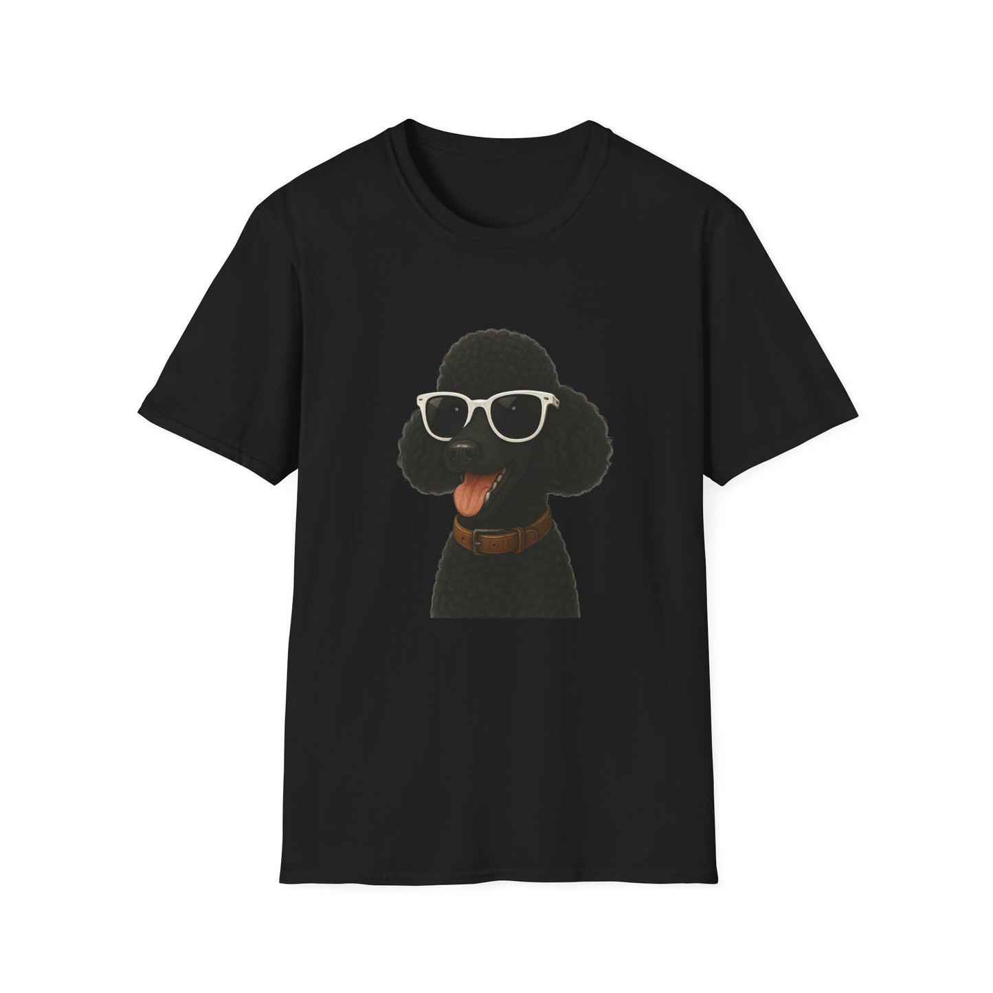 Black Poodle Wearing Sunglasses - Adult T-Shirt