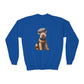 Airedale Terrier Wearing Tweed Flat Cap #2-  Youth Crewneck Sweatshirt - Too Cute Pets
