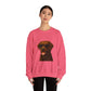 Brown Labrador Retriever Wearing Sunglasses - Adult Crewneck Sweatshirt