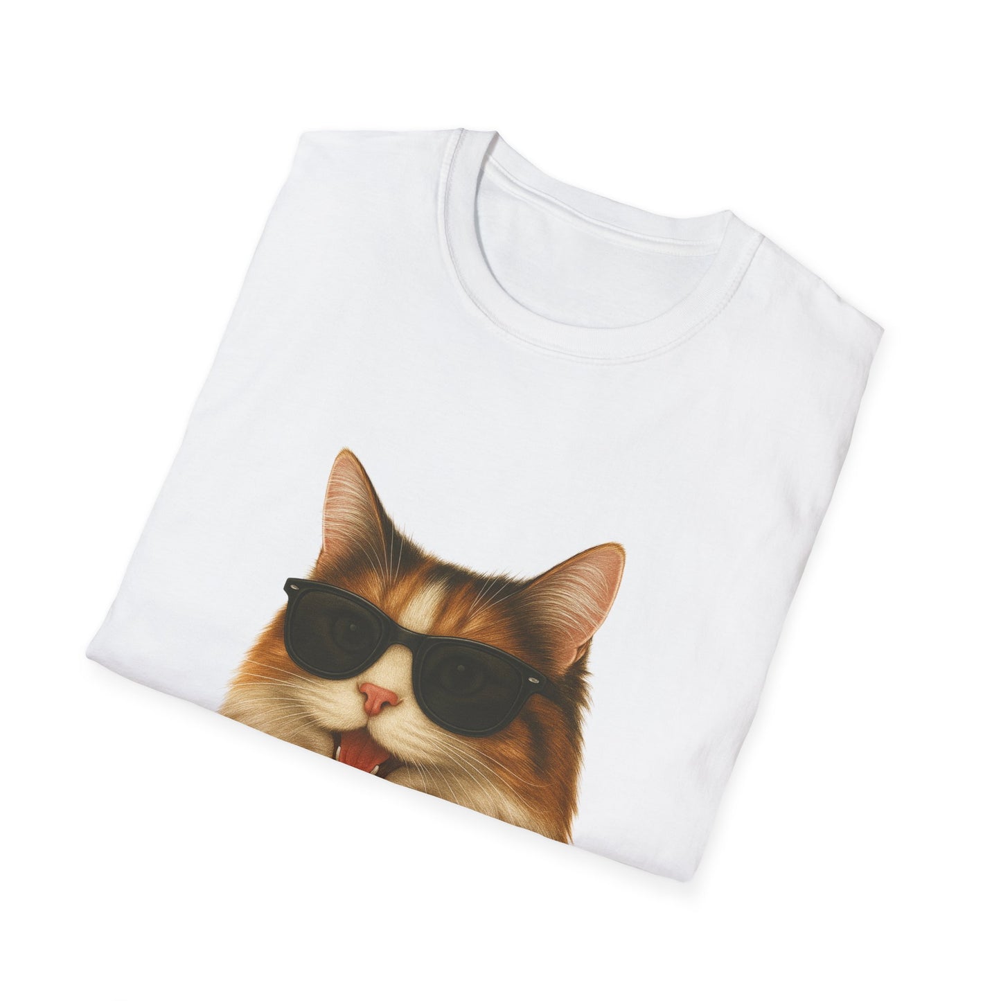 Calico Cat Wearing Sunglasses - Adult T-Shirt
