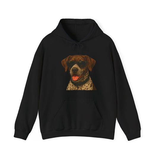 German Shorthaired Pointer Wearing Sunglasses - Adult Hoodie