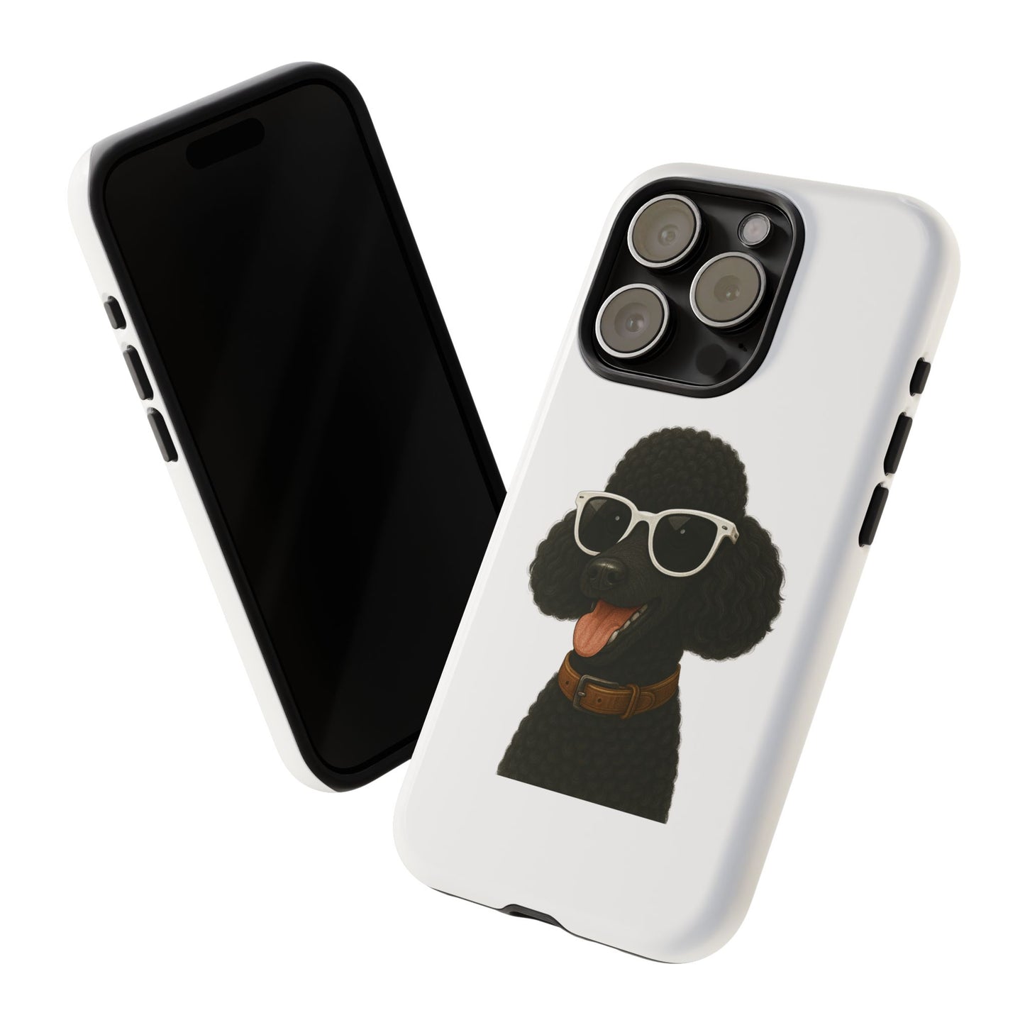 Black Poodle Wearing Sunglasses - Tough Phone Case