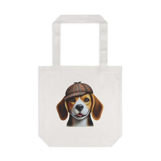 Beagle Wearing a Deerstalker Hat - Cotton Tote Bag