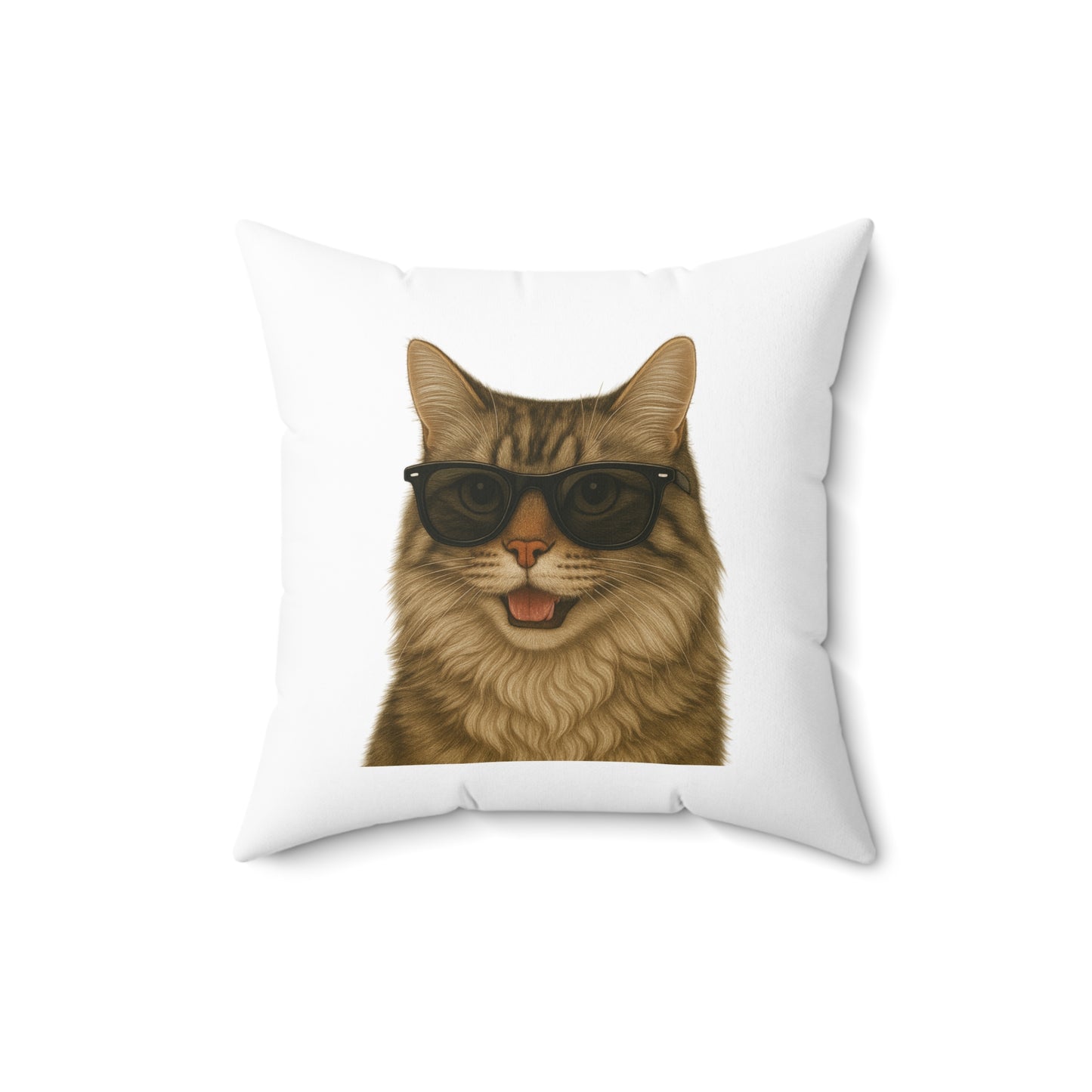 Siberian Cat Wearing Sunglasses - Throw Pillow