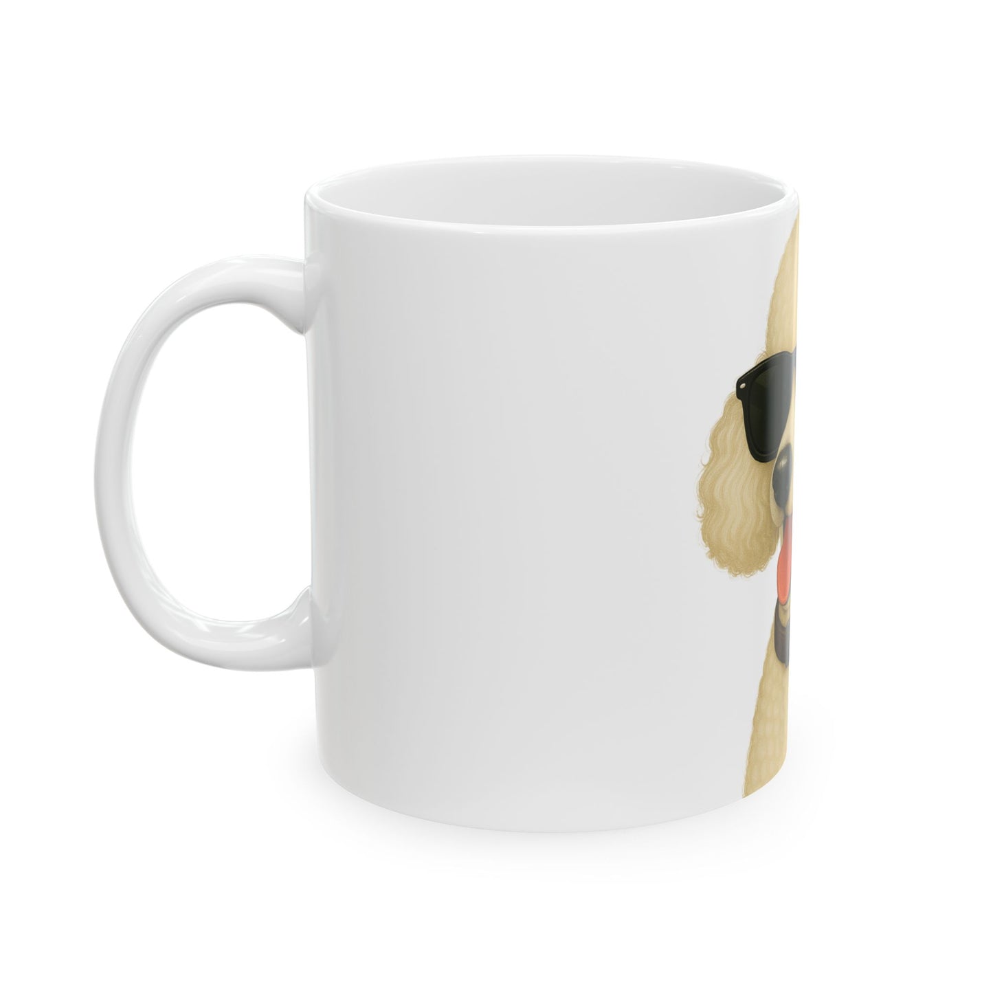 White Poodle Wearing Sunglasses Ceramic Mug