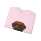 Brown Labrador Retriever Wearing Sunglasses - Adult Crewneck Sweatshirt