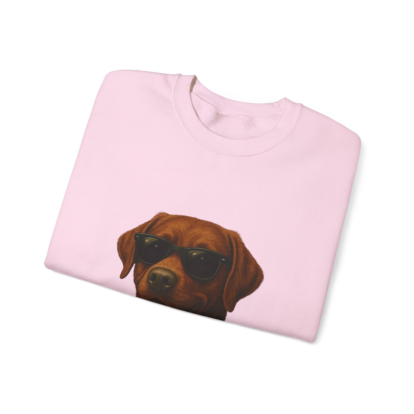 Brown Labrador Retriever Wearing Sunglasses - Adult Crewneck Sweatshirt