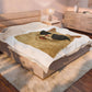 Cream Longhair Cat Wearing Sunglasses - Sherpa Blanket