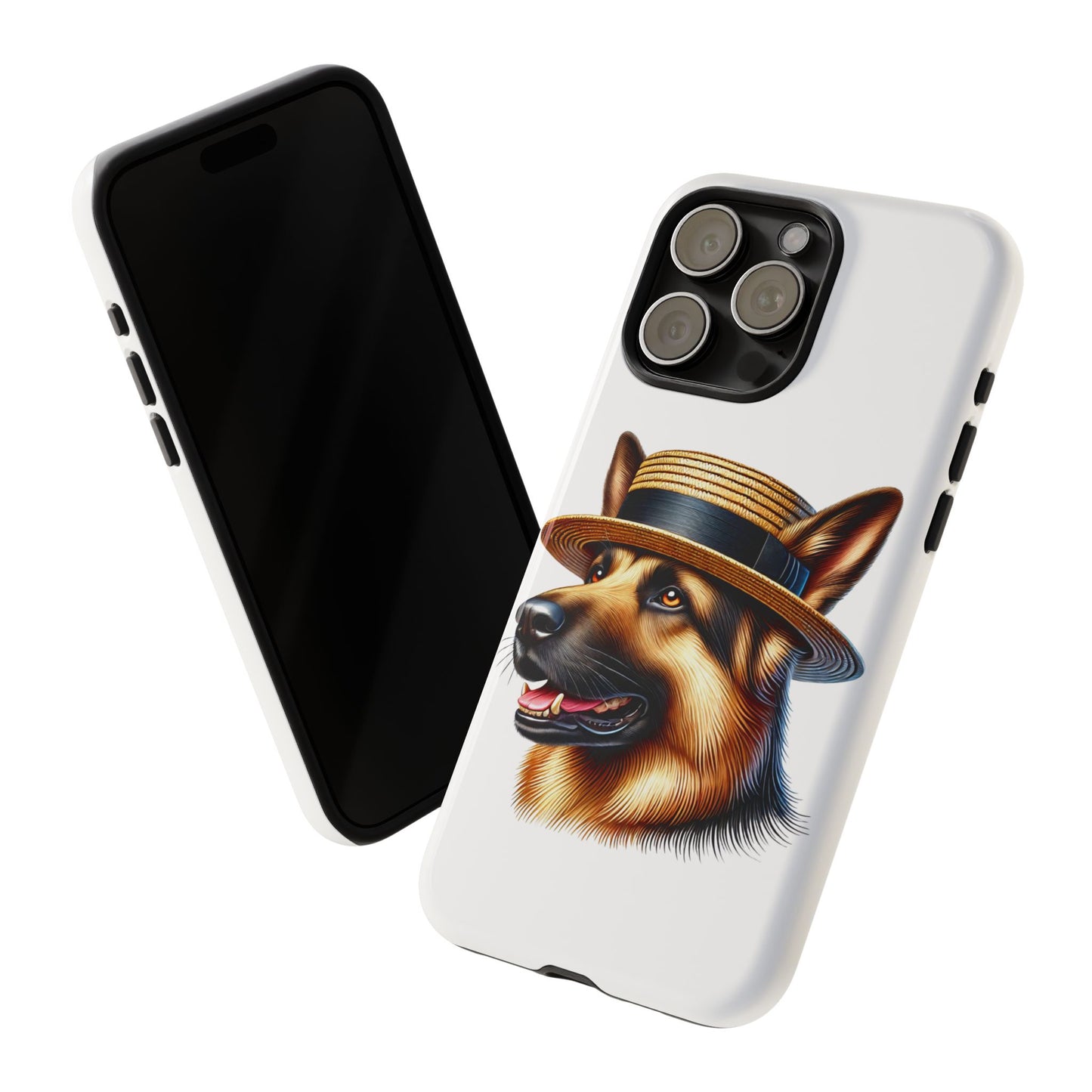German Shepherd Wearing a Boater Hat - Tough Phone Case
