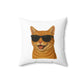 Orange Tabby Cat Wearing Sunglasses - Throw Pillow