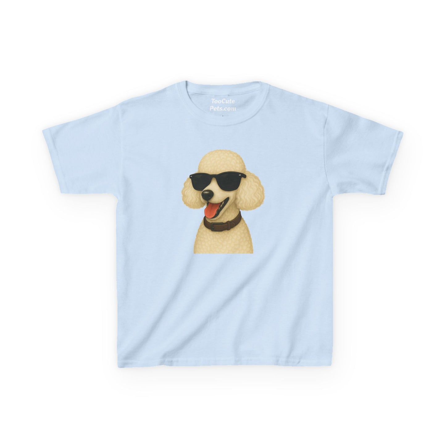 White Poodle Wearing Sunglasses - Kids Tee