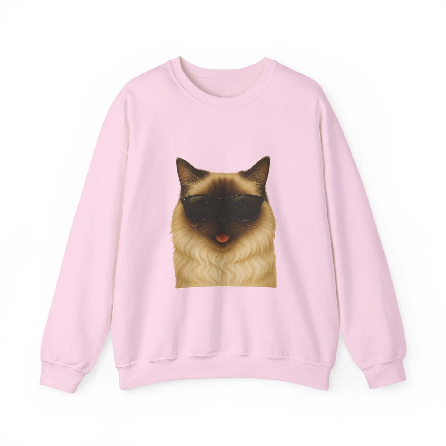 Ragdoll Cat Wearing Sunglasses - Adult Crewneck Sweatshirt