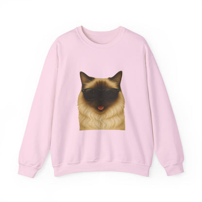 Ragdoll Cat Wearing Sunglasses - Adult Crewneck Sweatshirt