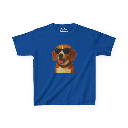 Kids Tee with Beagle Wearing Sunglasses