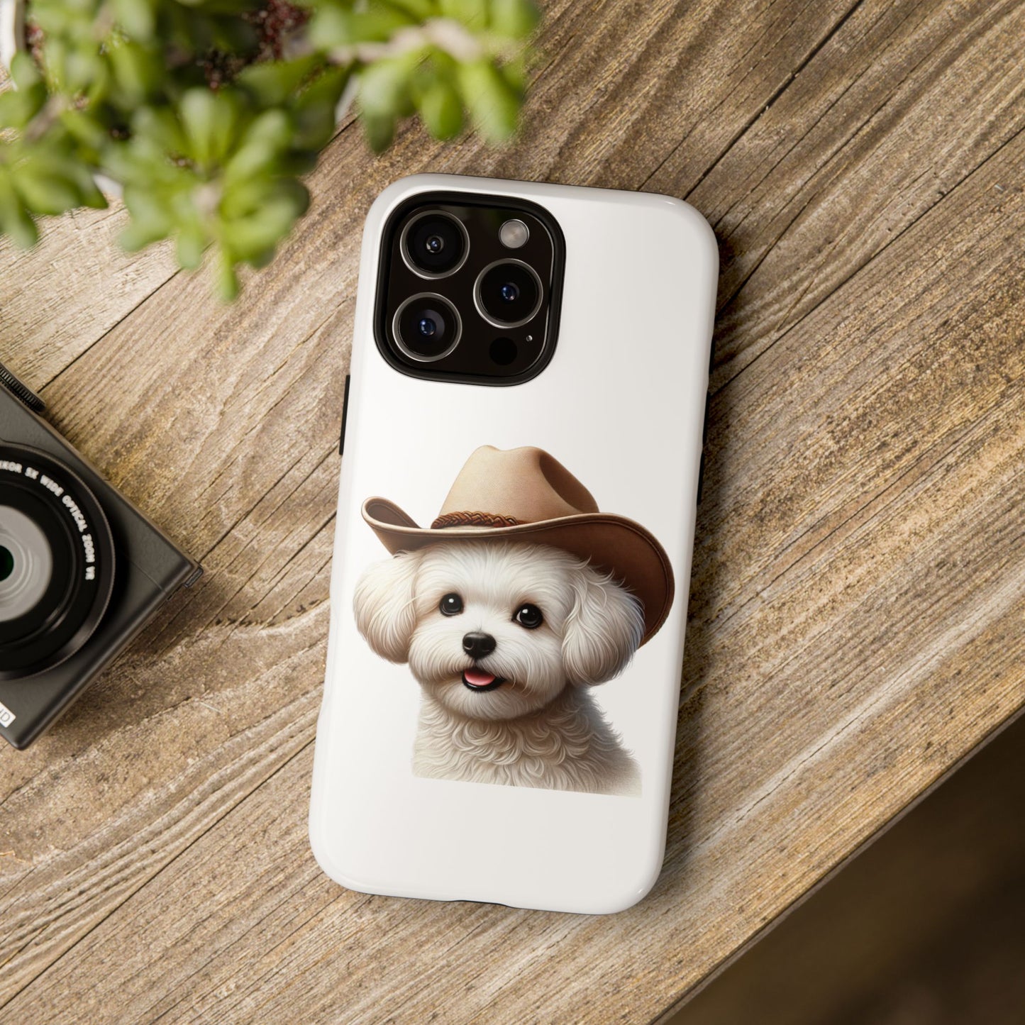 Maltese Wearing a Cowgirl Hat - Tough Phone Case