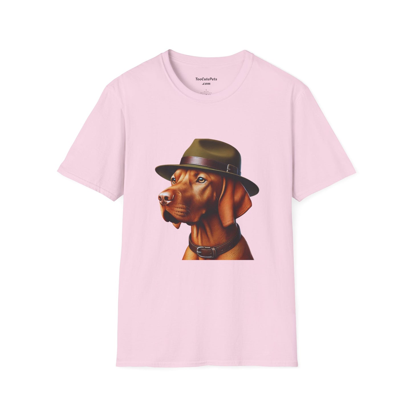 Dashing Vizsla Wearing A Campaign Hat- Adult T-Shirt - Too Cute Pets