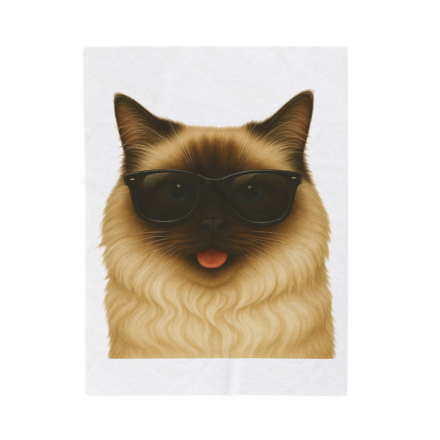 Ragdoll Cat Wearing Sunglasses - Sherpa Blanket