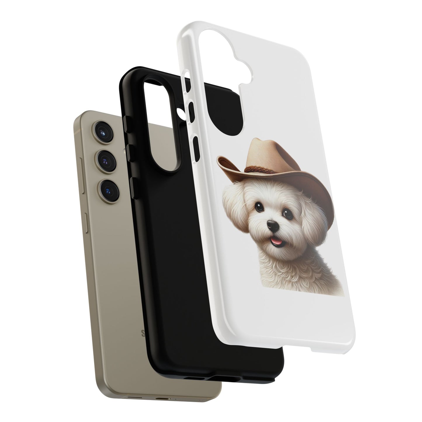 Maltese Wearing a Cowgirl Hat - Tough Phone Case