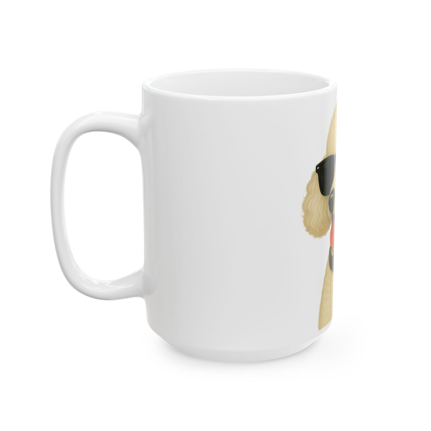 White Poodle Wearing Sunglasses Ceramic Mug