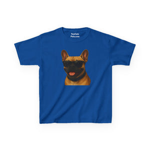 French Bulldog Wearing Sunglasses - Kids Tee