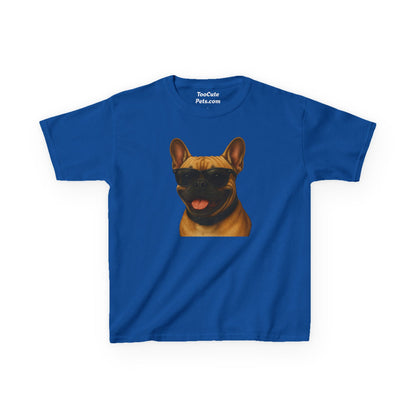 French Bulldog Wearing Sunglasses - Kids Tee