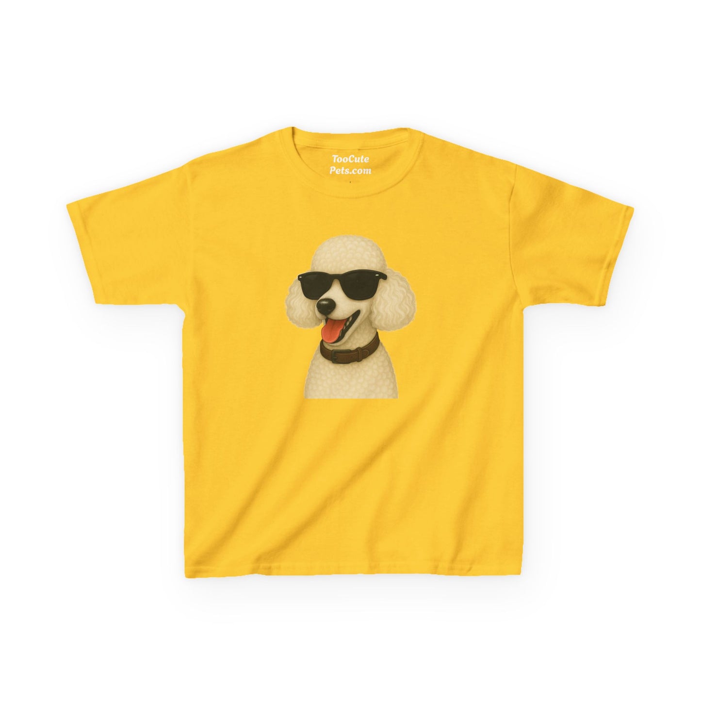 White Poodle Wearing Sunglasses - Kids Tee
