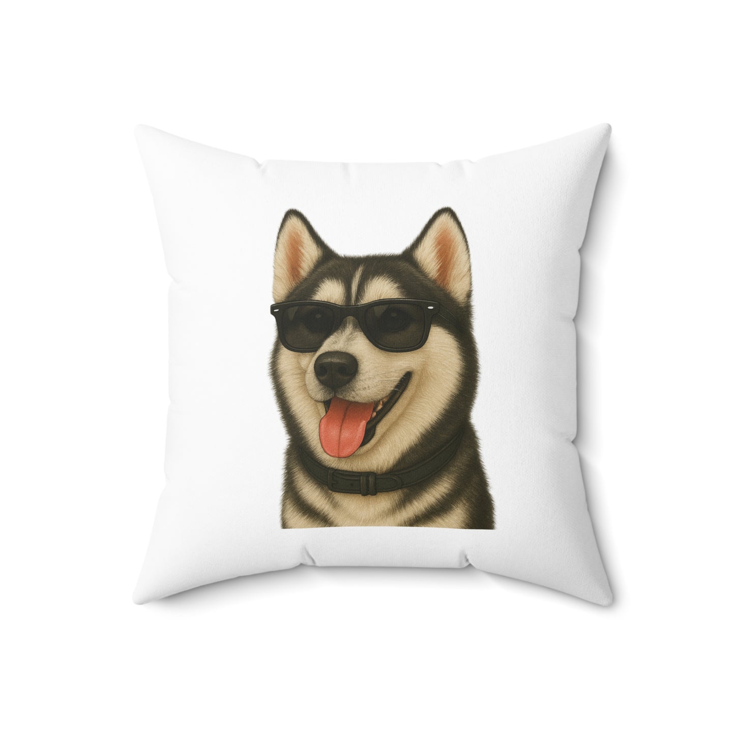 Siberian Husky Wearing Sunglasses - Throw Pillow