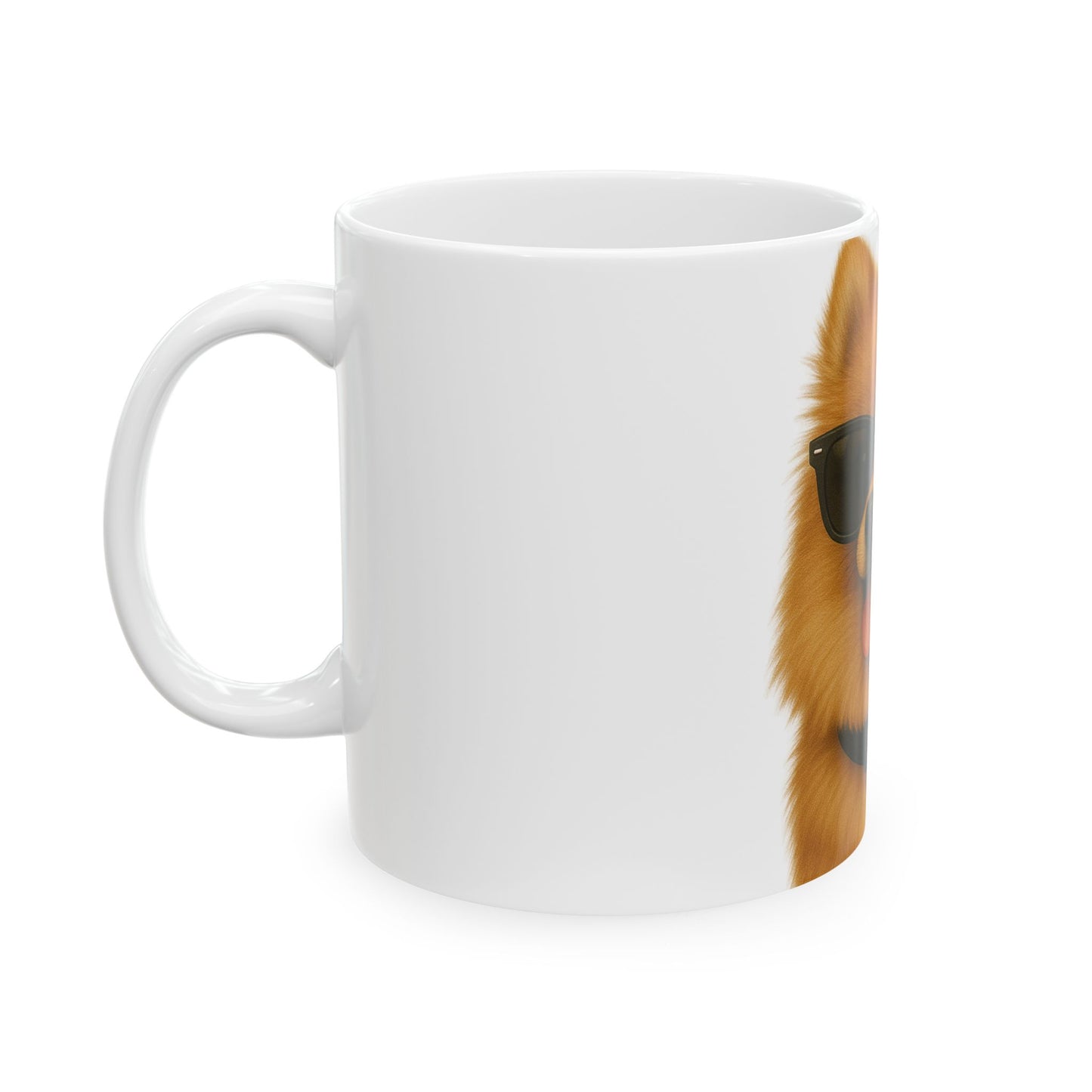 Pomeranian Wearing Sunglasses Ceramic Mug