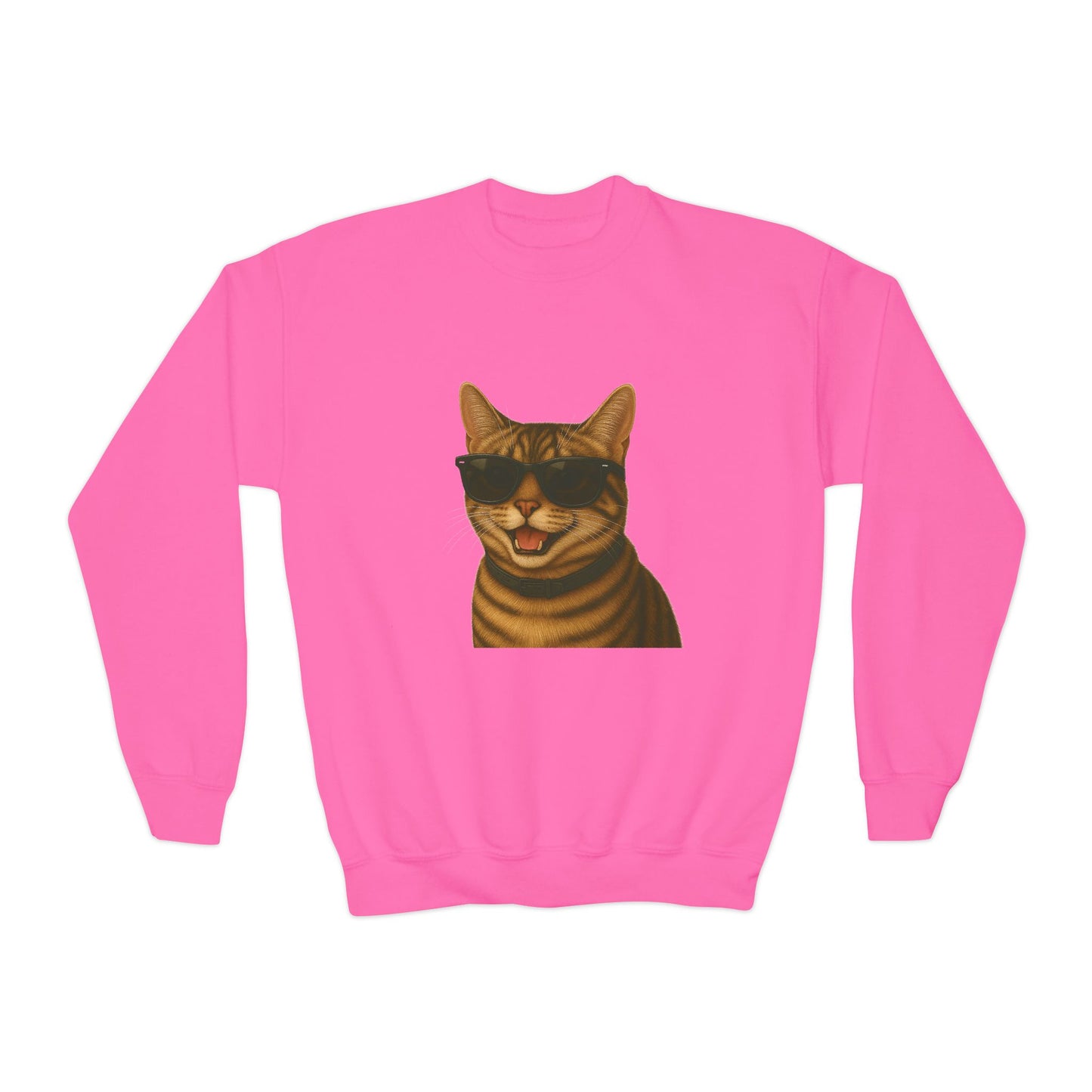 Domestic Shorthaired Tabby Cat Wearing Sunglasses - Youth Sweatshirt