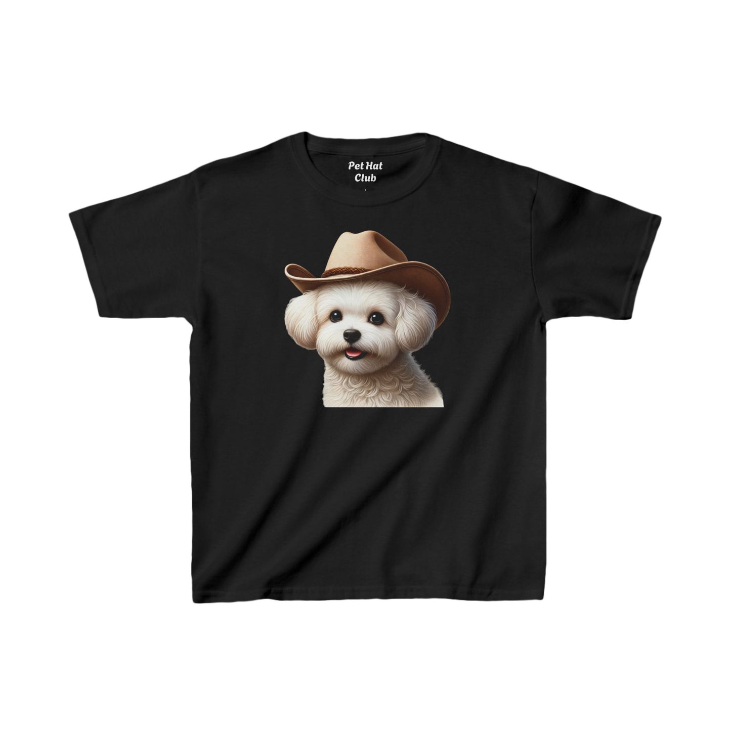 Maltese Wearing Cowboy Hat Youth T-Shirt - Too Cute Pets