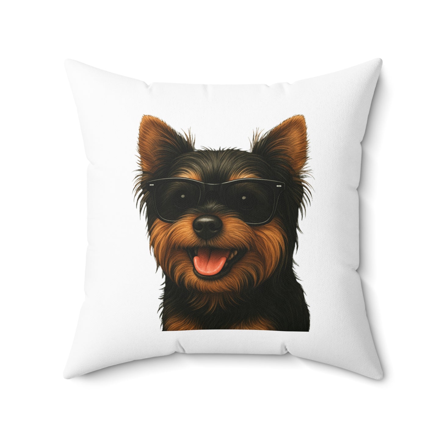 Yorkshire Terrier Wearing Sunglasses - Throw Pillow