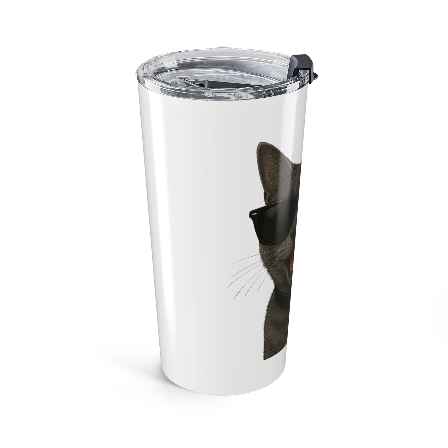 Gray Cat Wearing Sunglasses - 20oz Tumbler