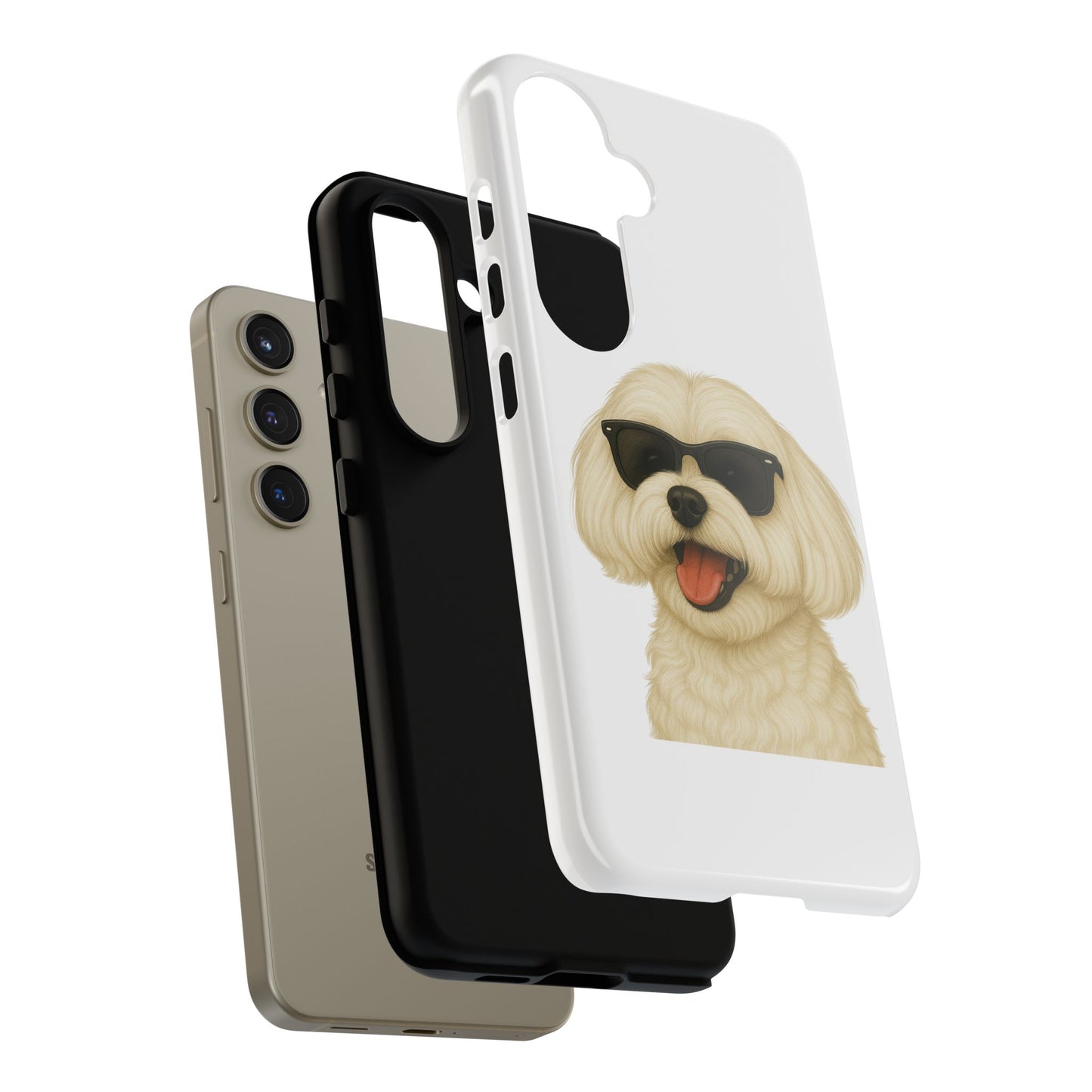 Maltese Wearing Sunglasses - Tough Phone Case