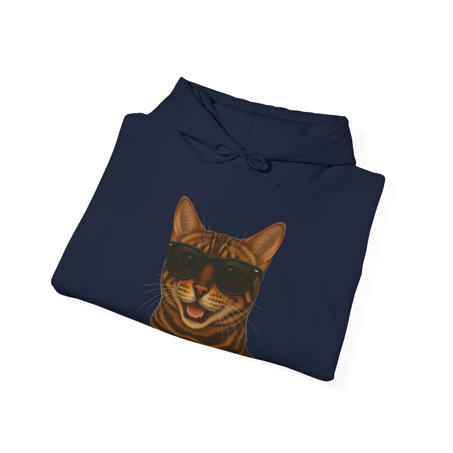 Bengal Cat Wearing Sunglasses - Adult Hoodie