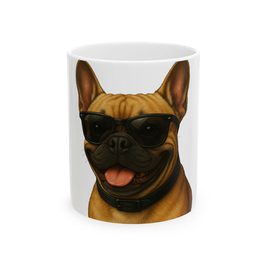 French Bulldog Wearing Sunglasses Ceramic Mug