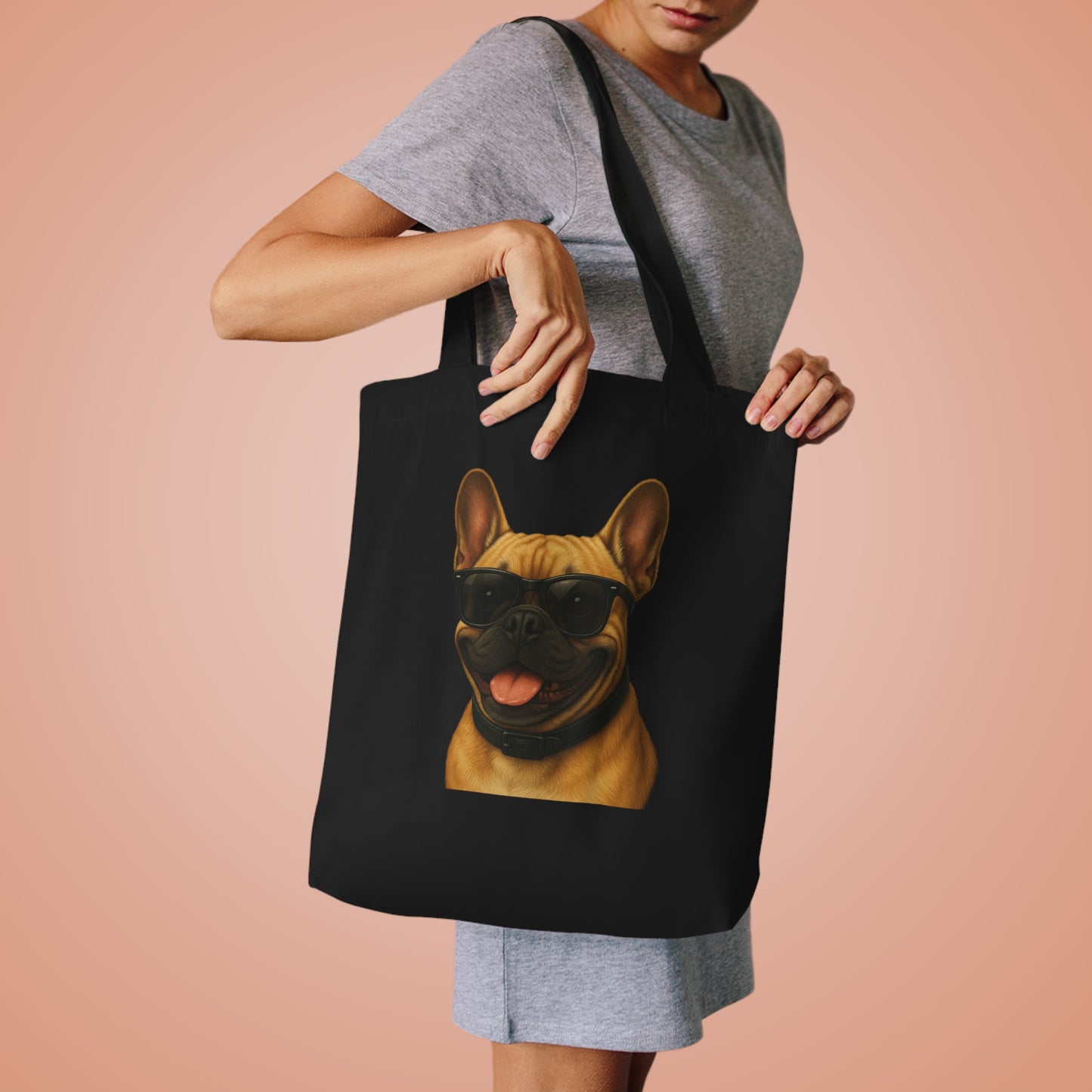 French Bulldog Wearing Sunglasses Cotton Tote Bag