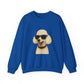 White Poodle Wearing Sunglasses - Adult Crewneck Sweatshirt