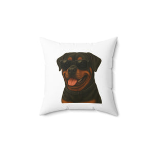 Rottweiler Wearing Sunglasses - Throw Pillow