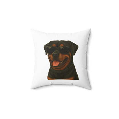 Rottweiler Wearing Sunglasses - Throw Pillow