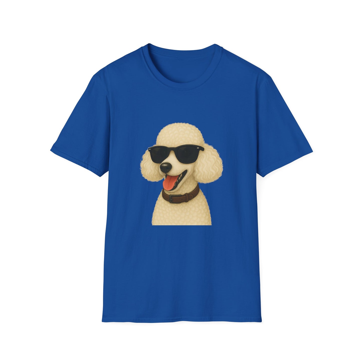 White Poodle Wearing Sunglasses - Adult T-Shirt