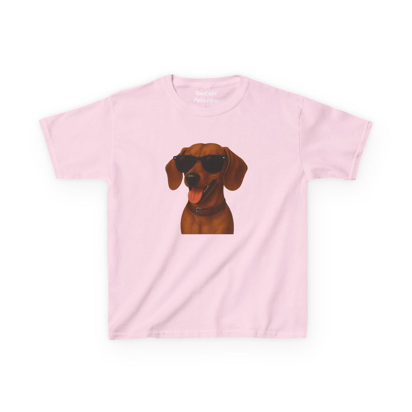 Kids Tee with Dachshund Wearing Sunglasses
